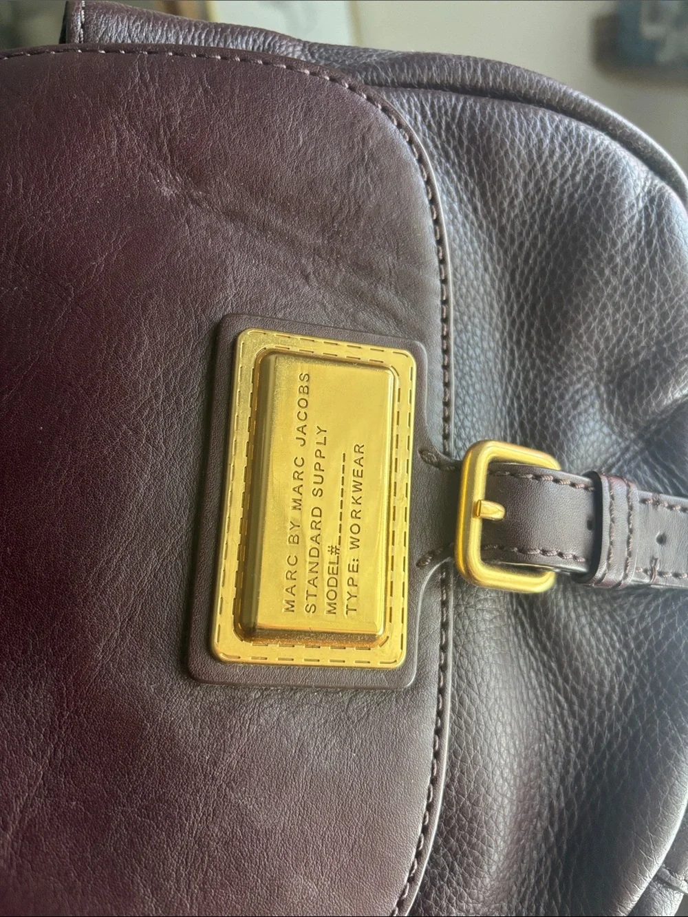 Marc by Marc Jacobs Burgundy Leather Crossbody with Woven Strap